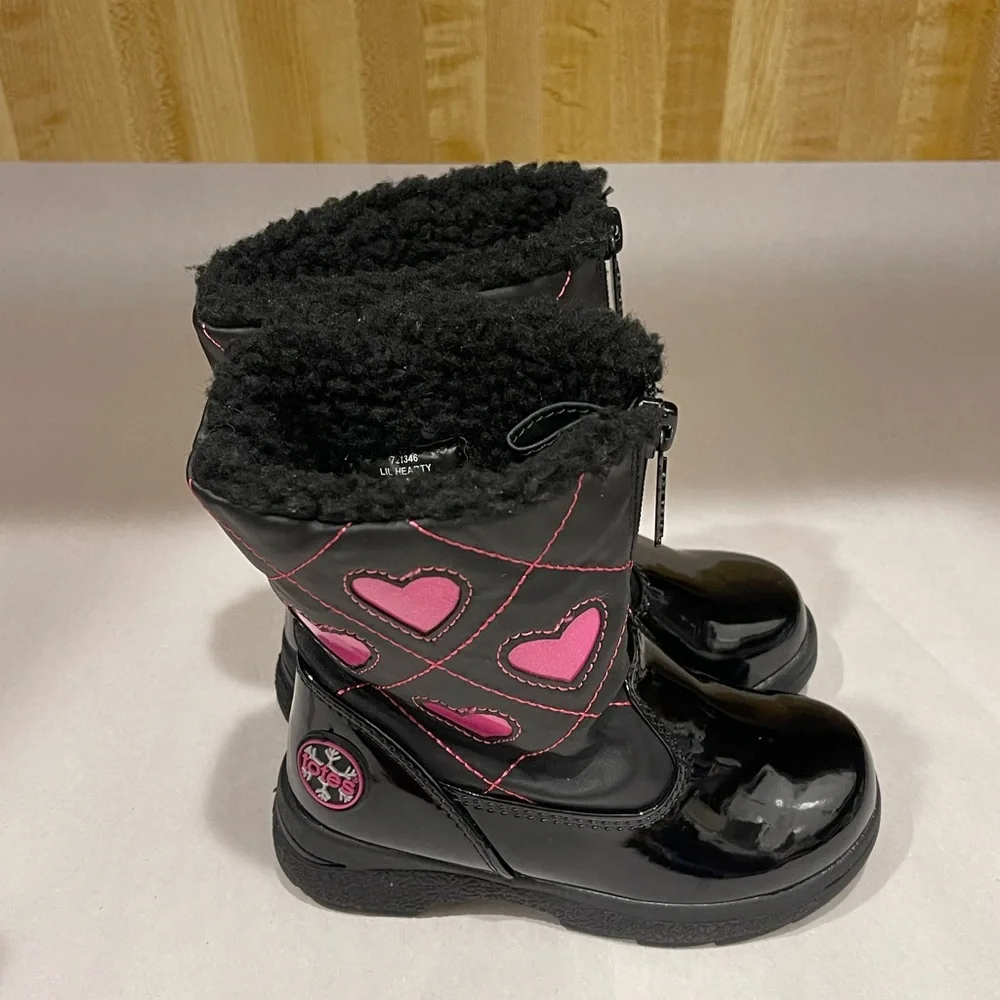 TOTES GIRLS HEARTFUL WINTER BOOT/BLACK